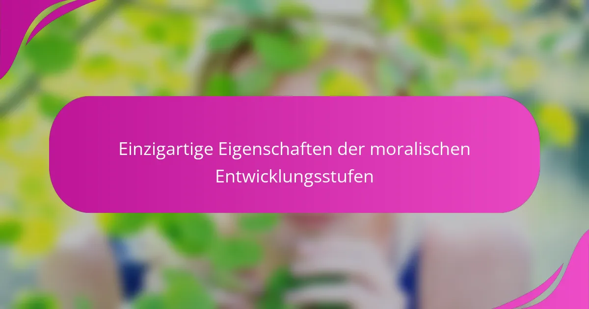 Einzigartige Eigenschaften der moralischen Entwicklungsstufen
