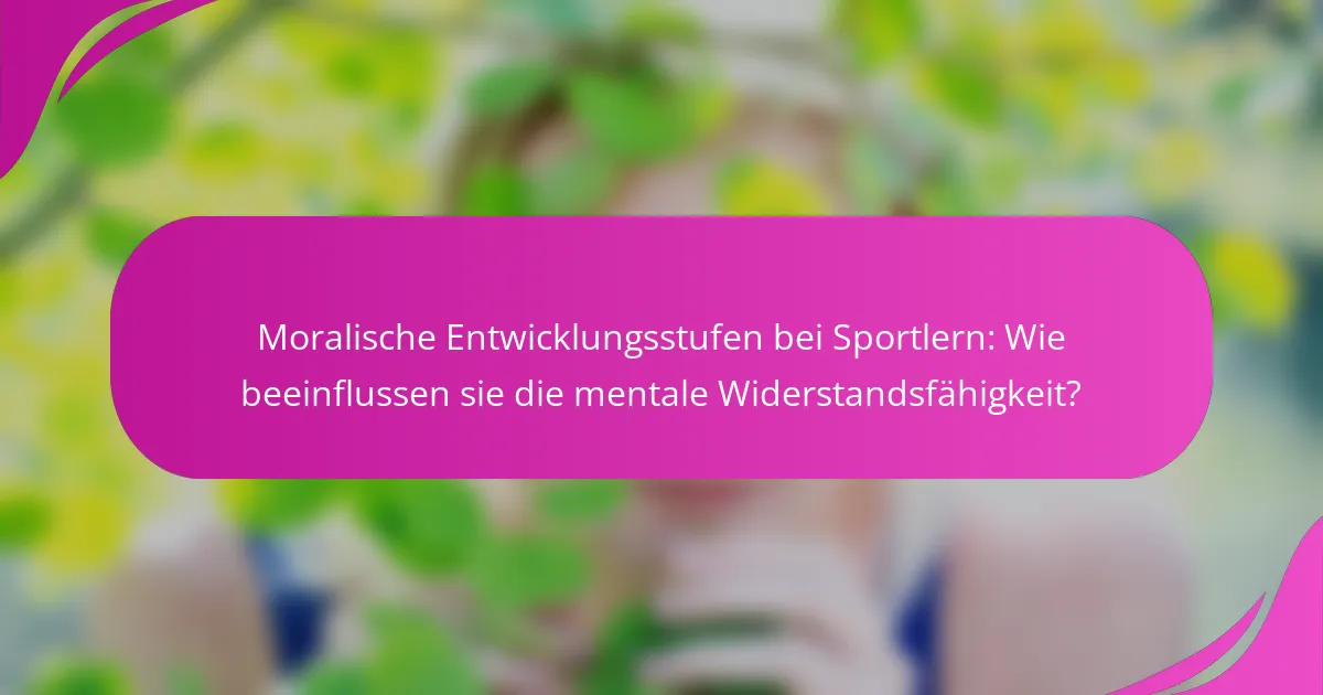 Moralische Entwicklungsstufen bei Sportlern: Wie beeinflussen sie die mentale Widerstandsfähigkeit?