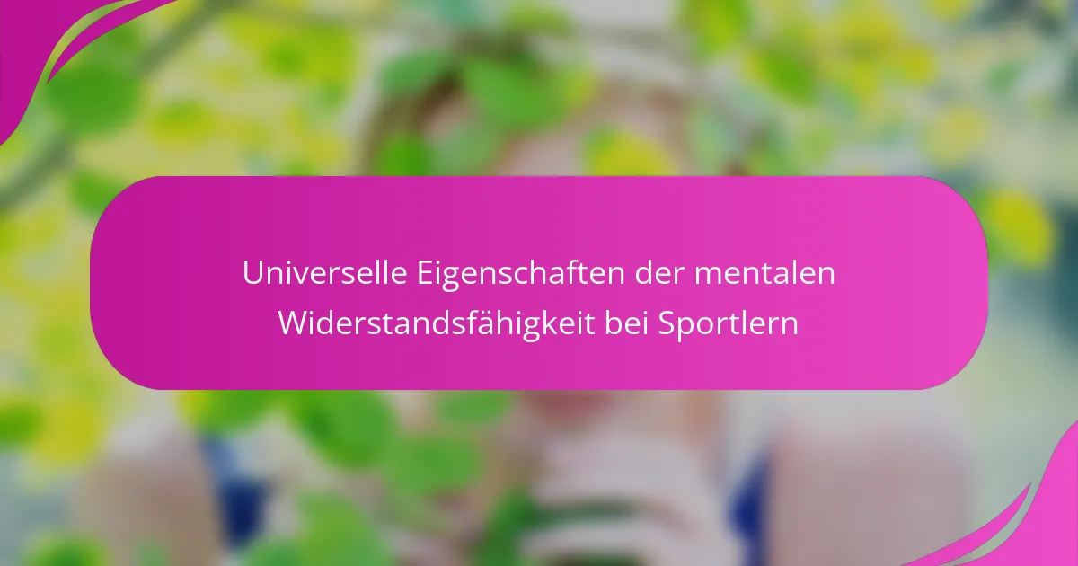 Universelle Eigenschaften der mentalen Widerstandsfähigkeit bei Sportlern