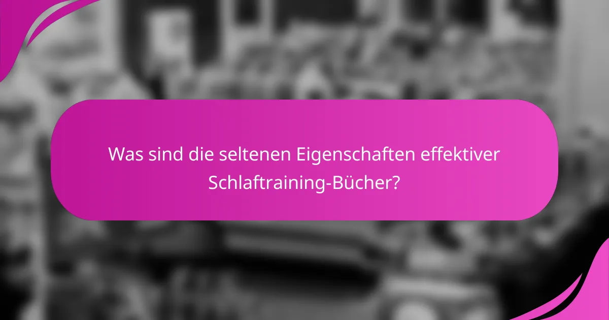 Was sind die seltenen Eigenschaften effektiver Schlaftraining-Bücher?