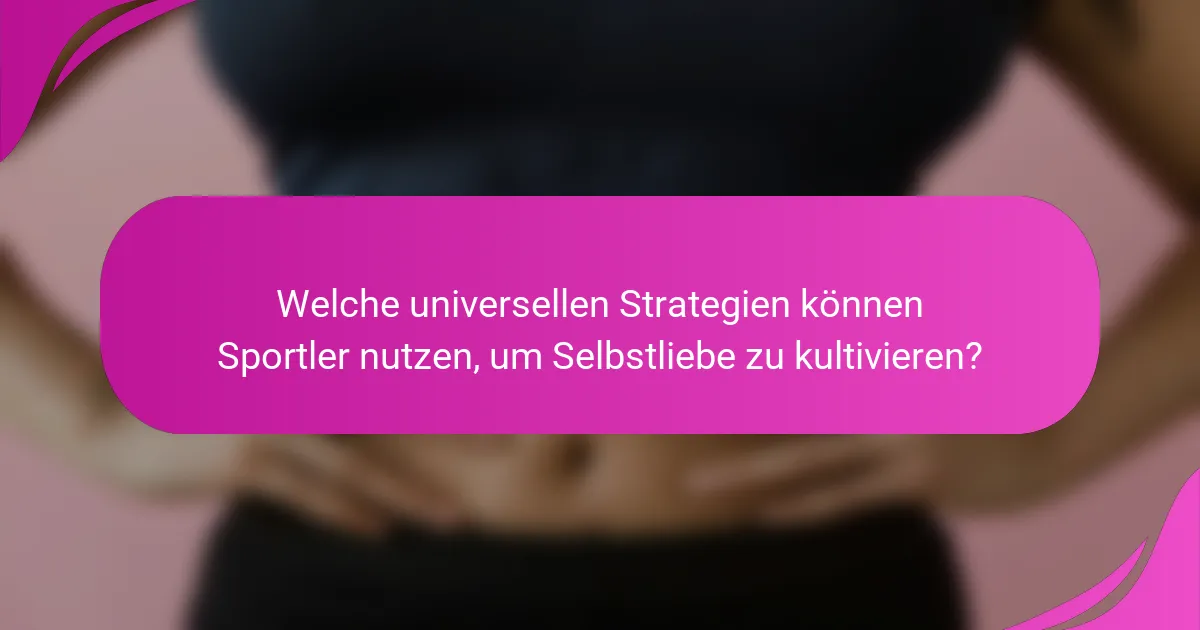 Welche universellen Strategien können Sportler nutzen, um Selbstliebe zu kultivieren?